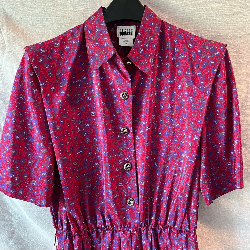 Vintage Leslie Fay Floral Midi Dress